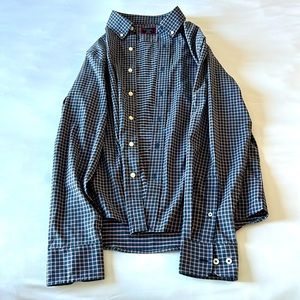 UNTUCKit - Men’s - Size M - Slim Fit shirt Performance - Blue with Red & White